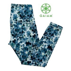 Gaiam High Rise Blue Floral Print 7/8 Leggings Size XS